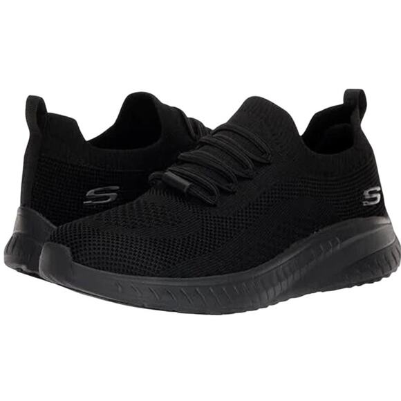 Skechers Women 9.5 Black BOBS Sport Squad Chaos SR Work Sneakers Slip On LB15-22 - Picture 1 of 9